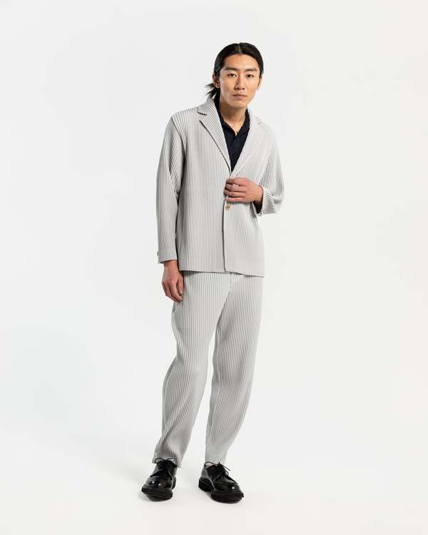 HOMME PLISSE ISSEY MIYAKE Basic Pleated Blazer - Light Grey