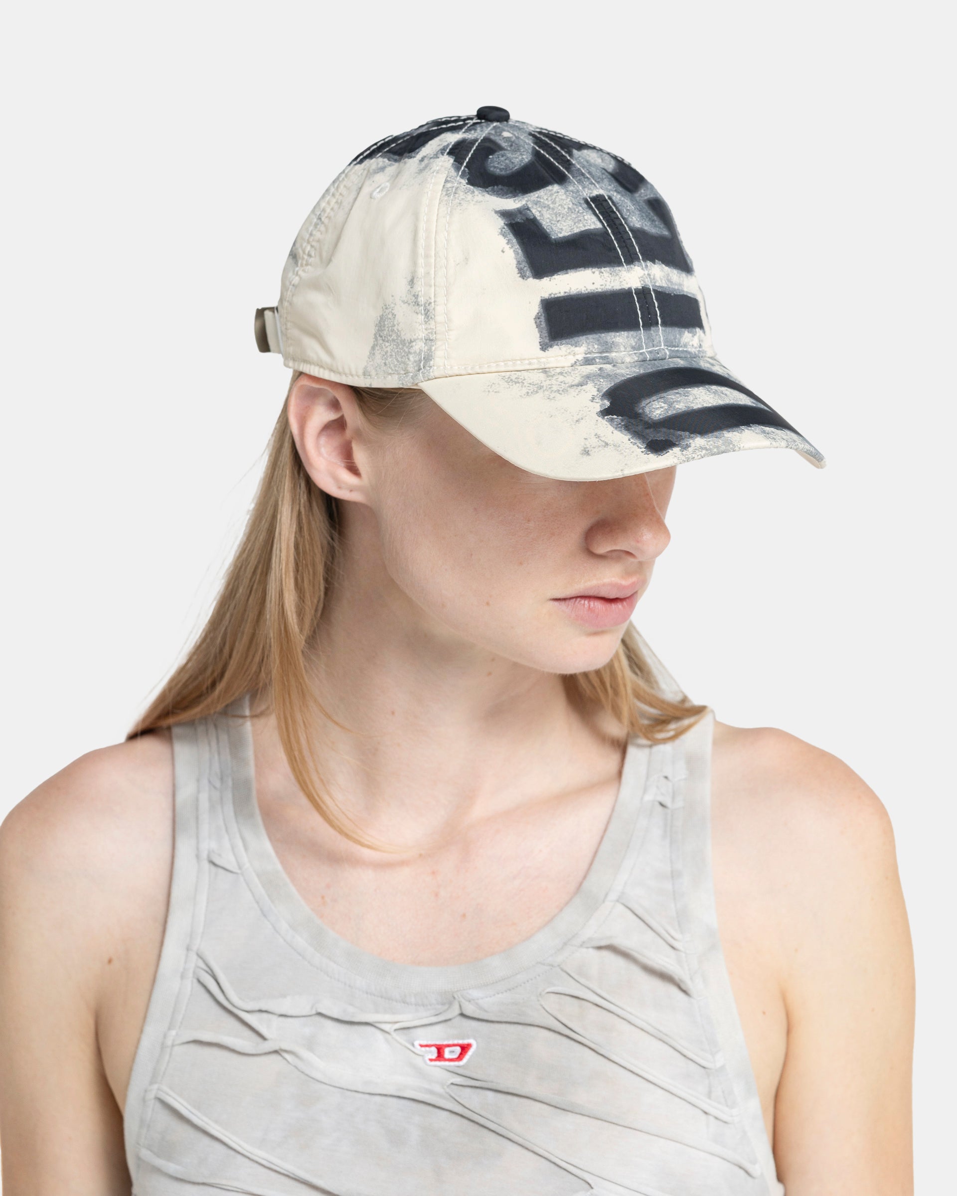 ★Diesel★C-Ewan-Ny Nylon Baseball Cap with Super White★ DIESEL C Ewan NY Hat - White | Garmentory
