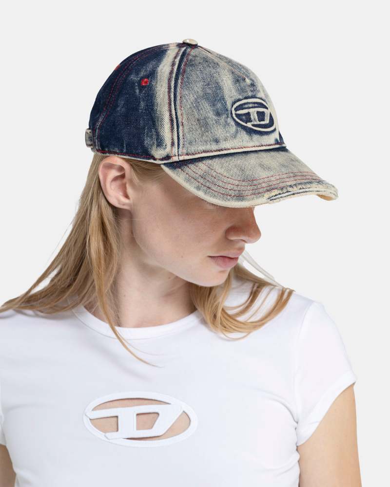 ★ Diesel ★ C-Seymon Treated Denim Baseball Cap Blue White Diesel C-Seymon Treated Denim Baseball Cap Blue White | eBay