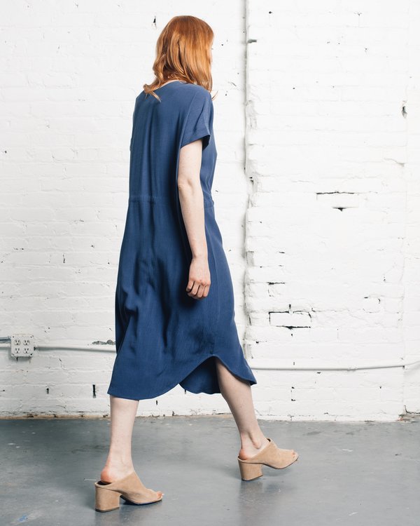 7115 by Szeki Reversible Drawstring Dress - Blue 7115 by Szeki Reversible Drawstring Dress - Blue
