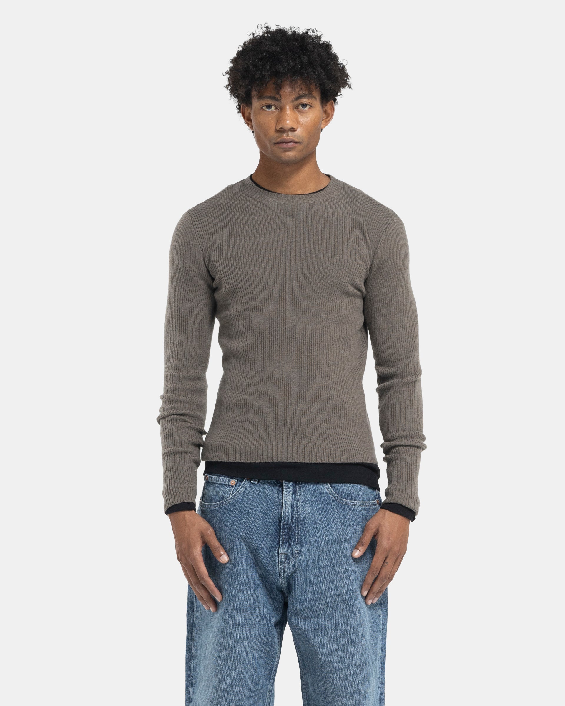トップス our legacy COMPACT ROUNDNECK Our Legacy - Compact Roundneck Off Black Rustic Merino