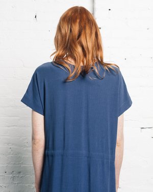 7115 by Szeki Reversible Drawstring Dress - Blue 7115 by Szeki Reversible Drawstring Dress - Blue