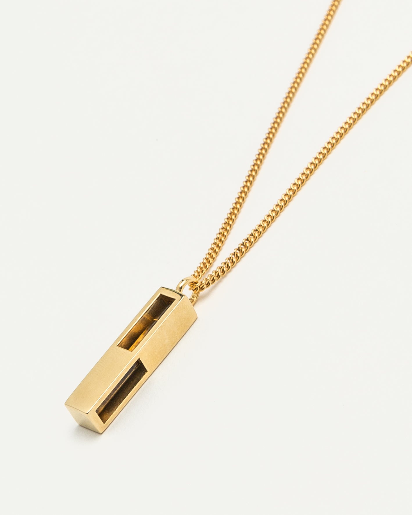 Tom Wood Cube Pendant - Tiger Eye/Gold | Garmentory
