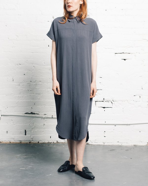 7115 by Szeki Signature Maxi Shirtdress - Grey 7115 by Szeki Signature Maxi Shirtdress - Grey