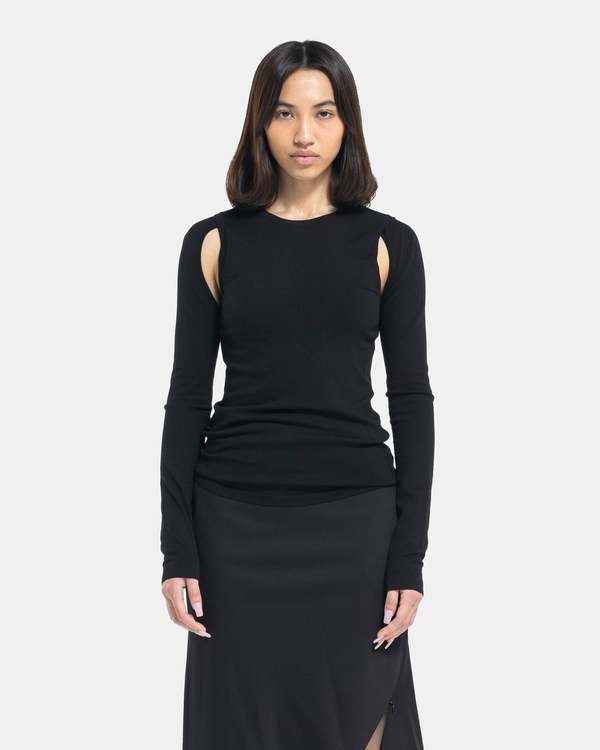 HELMUT LANG Size L Black Cut Out Crew Neck Pullover main image 0