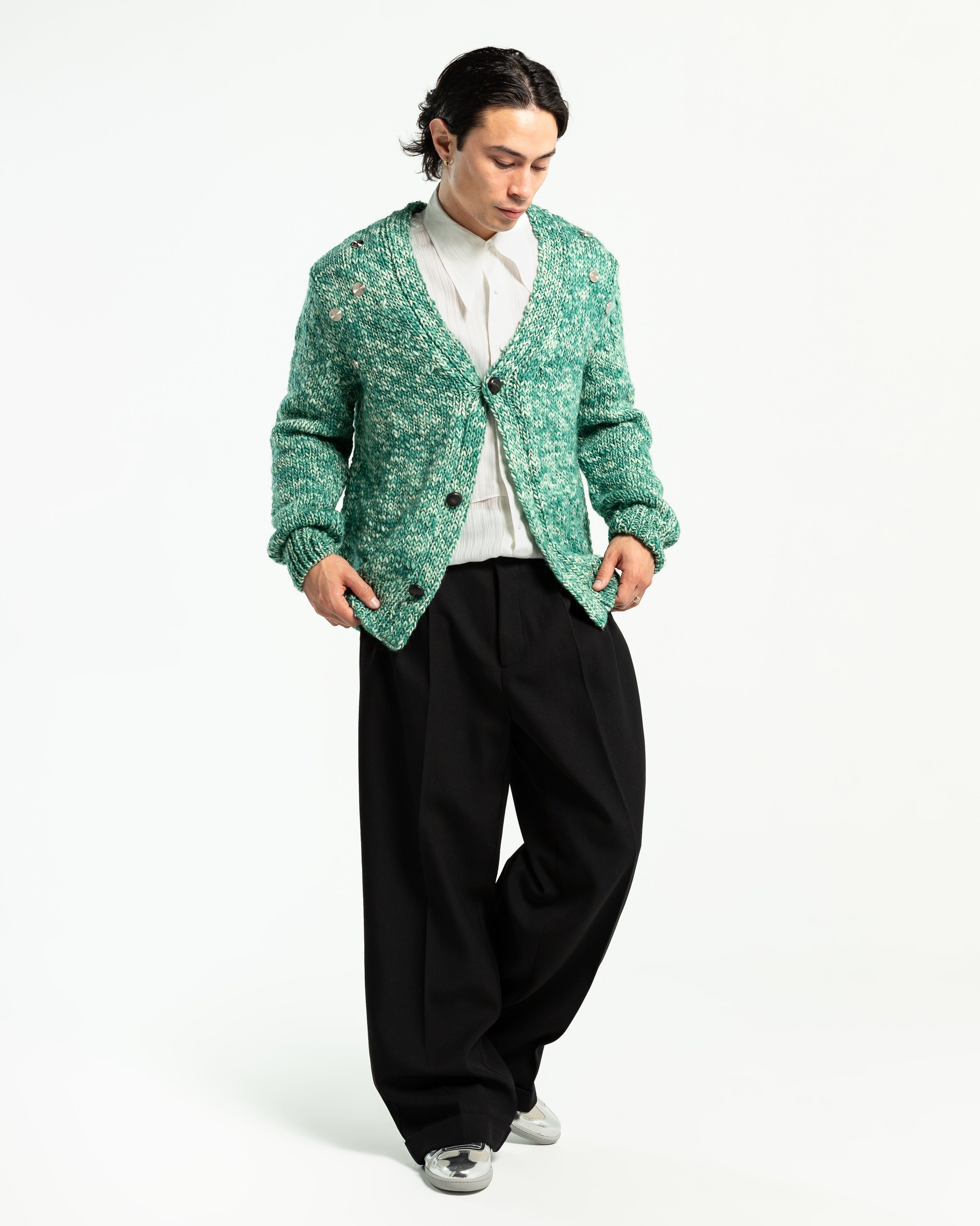 Namacheko Cyrus Cardigan - White Sprayed Gree | Garmentory