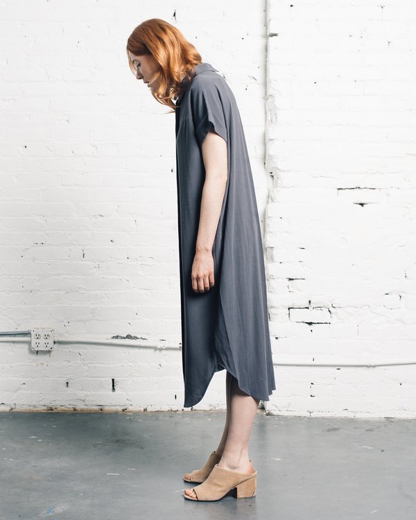7115 by Szeki Signature Maxi Shirtdress - Grey 7115 by Szeki Signature Maxi Shirtdress - Grey