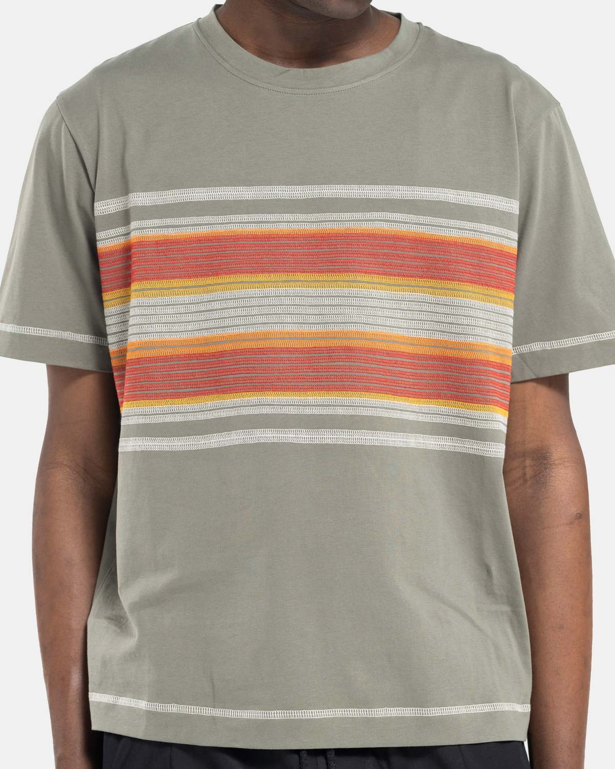 CRAIG GREEN Flatlock Stripe T-Shirt - Olive | Garmentory