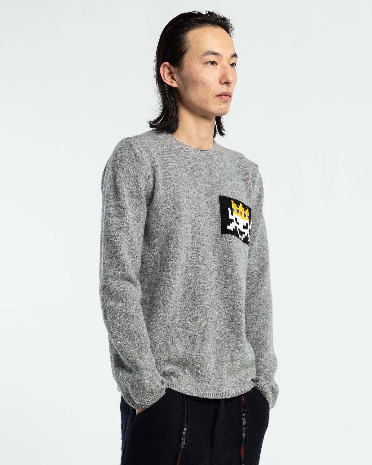 Comme des Garçons Knit Invader Sweater - Grey | Garmentory