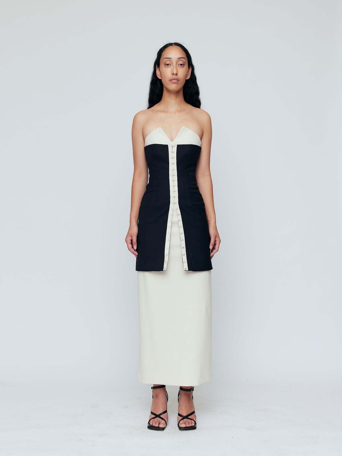 Wynn Hamlyn Olivia Maxi Dress - Black/Ivory - Image 1 of 2