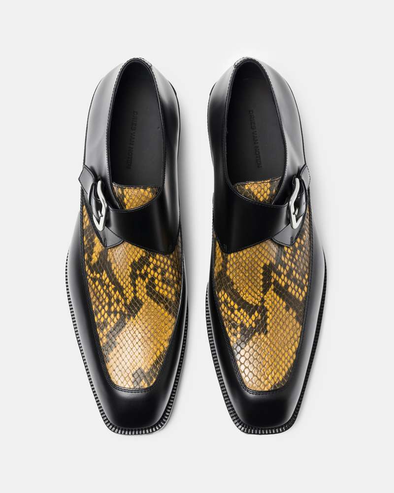 DRIES VAN NOTENモンクストラップアンティークレザーシューズ DRIES VAN NOTENモンクストラップアンティークレザーシューズ