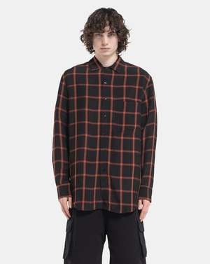 Song for the Mute Long Sleeve Oversized Shirt - Black/Orange