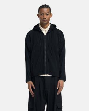HOMME PLISSE ISSEY MIYAKE MC April Zip Hoodie - Black | Garmentory