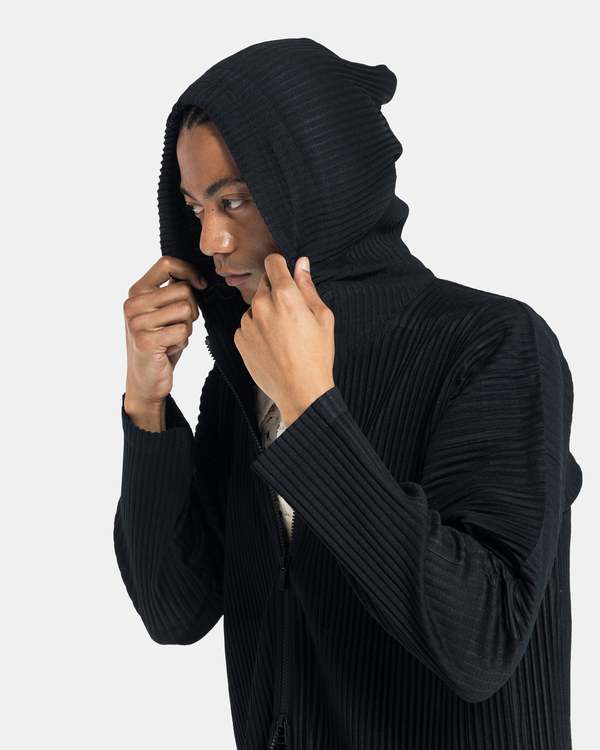 HOMME PLISSE ISSEY MIYAKE MC April Zip Hoodie - Black | Garmentory