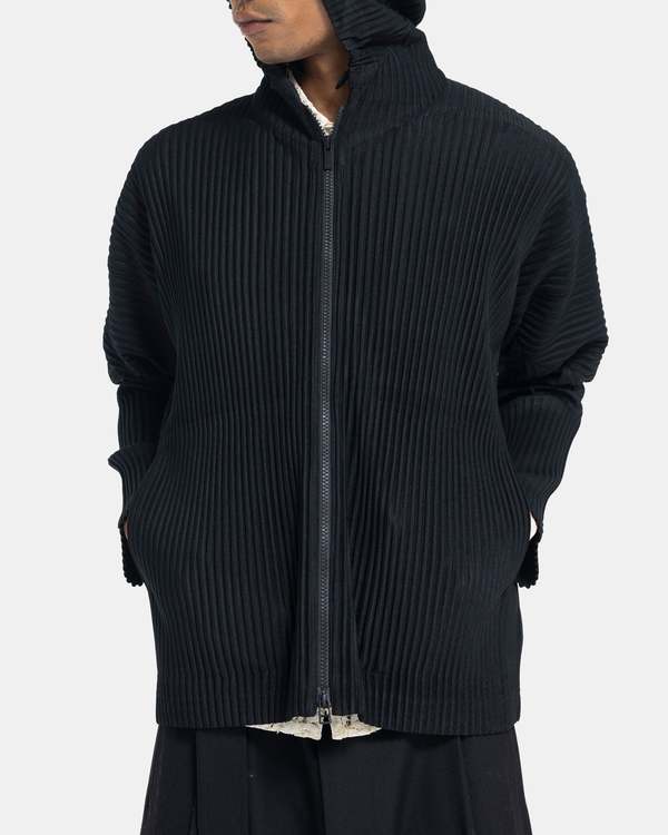 HOMME PLISSE ISSEY MIYAKE MC April Zip Hoodie - Black | Garmentory