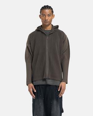 HOMME PLISSE ISSEY MIYAKE MC April Zip Hoodie - Dark Khaki