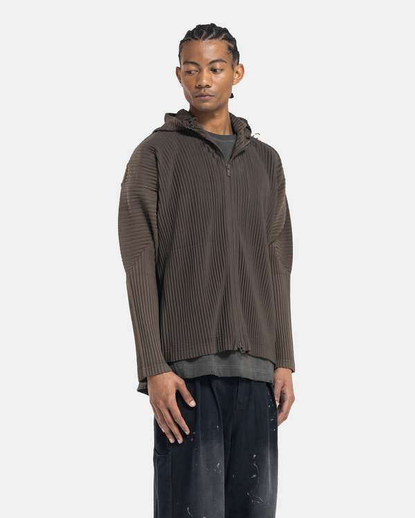 トップス jikkey HOMME PLISSE ISSEY MIYAKE MC April Zip Hoodie - Dark Khaki