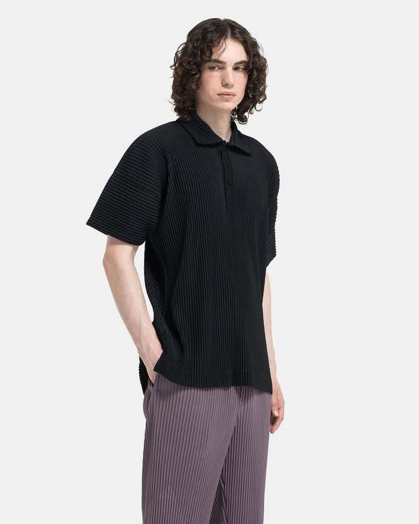 HOMME PLISSE ISSEY MIYAKE MC May Polo - Black | Garmentory