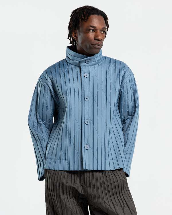 HOMME PLISSE ISSEY MIYAKE Padded Pleated Coat - Blue | Garmentory
