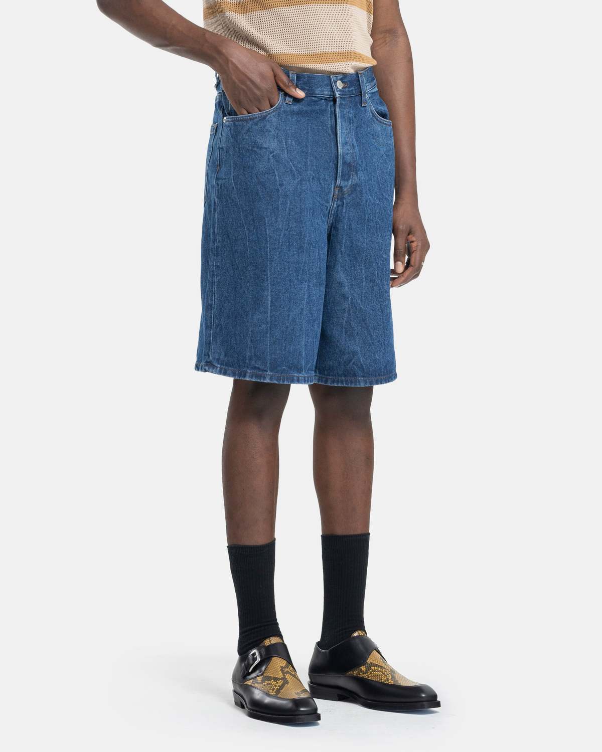 【U LAN】Pinot cutting Bermuda denim pants Pinot cutting Bermuda denim pants - ULAN | 60% - Asian