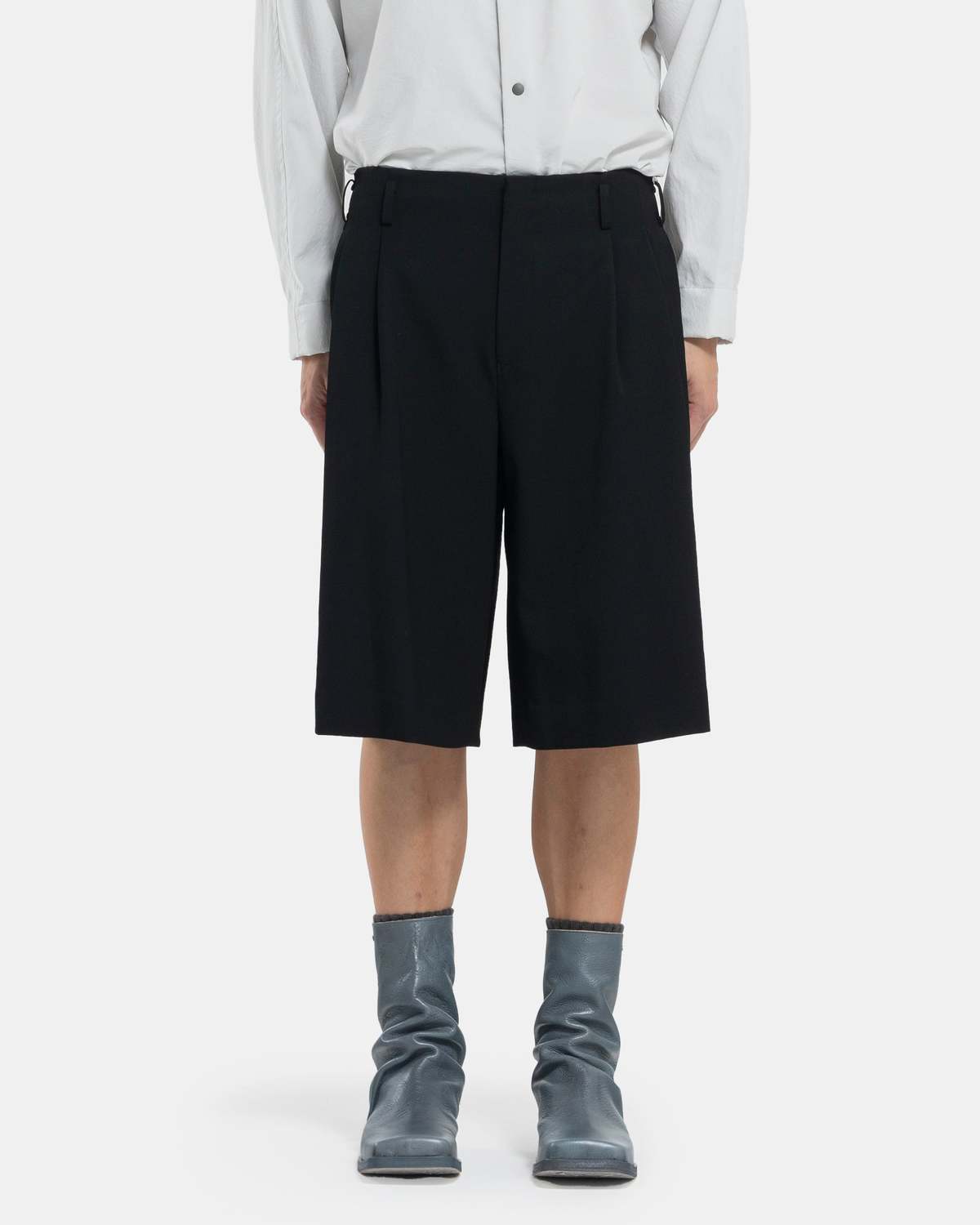 comme des garçons homme plus Pleated Shorts - Black | Garmentory