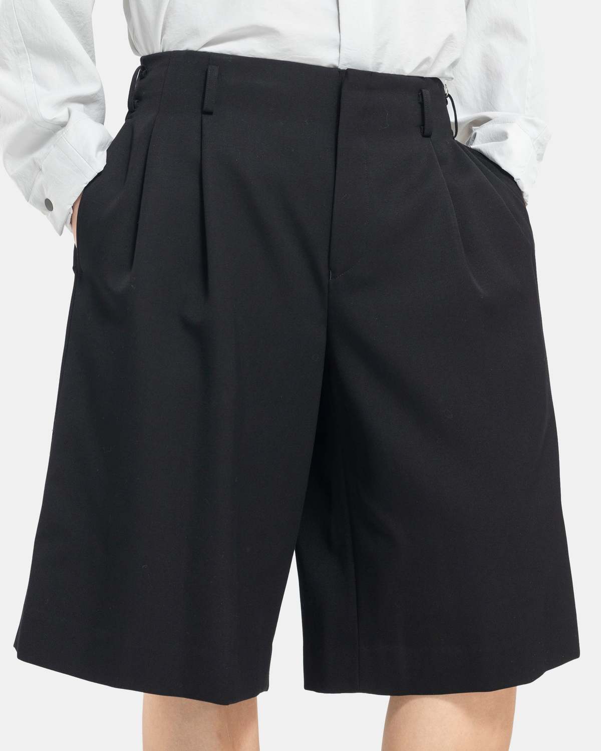 comme des garçons homme plus Pleated Shorts - Black | Garmentory