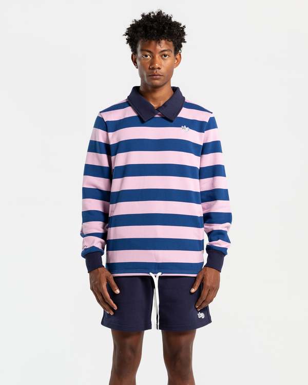 PUMA NOAH ラガーシャツ XL ピンク/ネイビー Puma x Noah Crew - Stripe | Garmentory