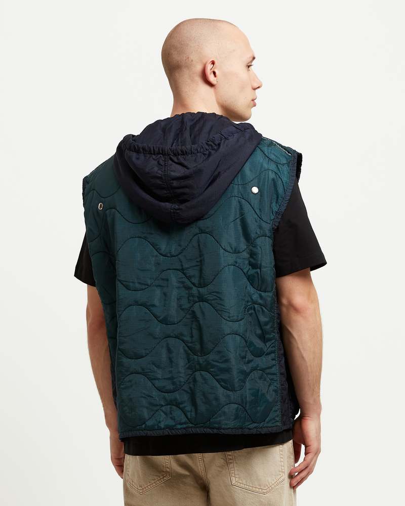 OAMC RE:WORK Hooded Gilet - Heather Jade | Garmentory