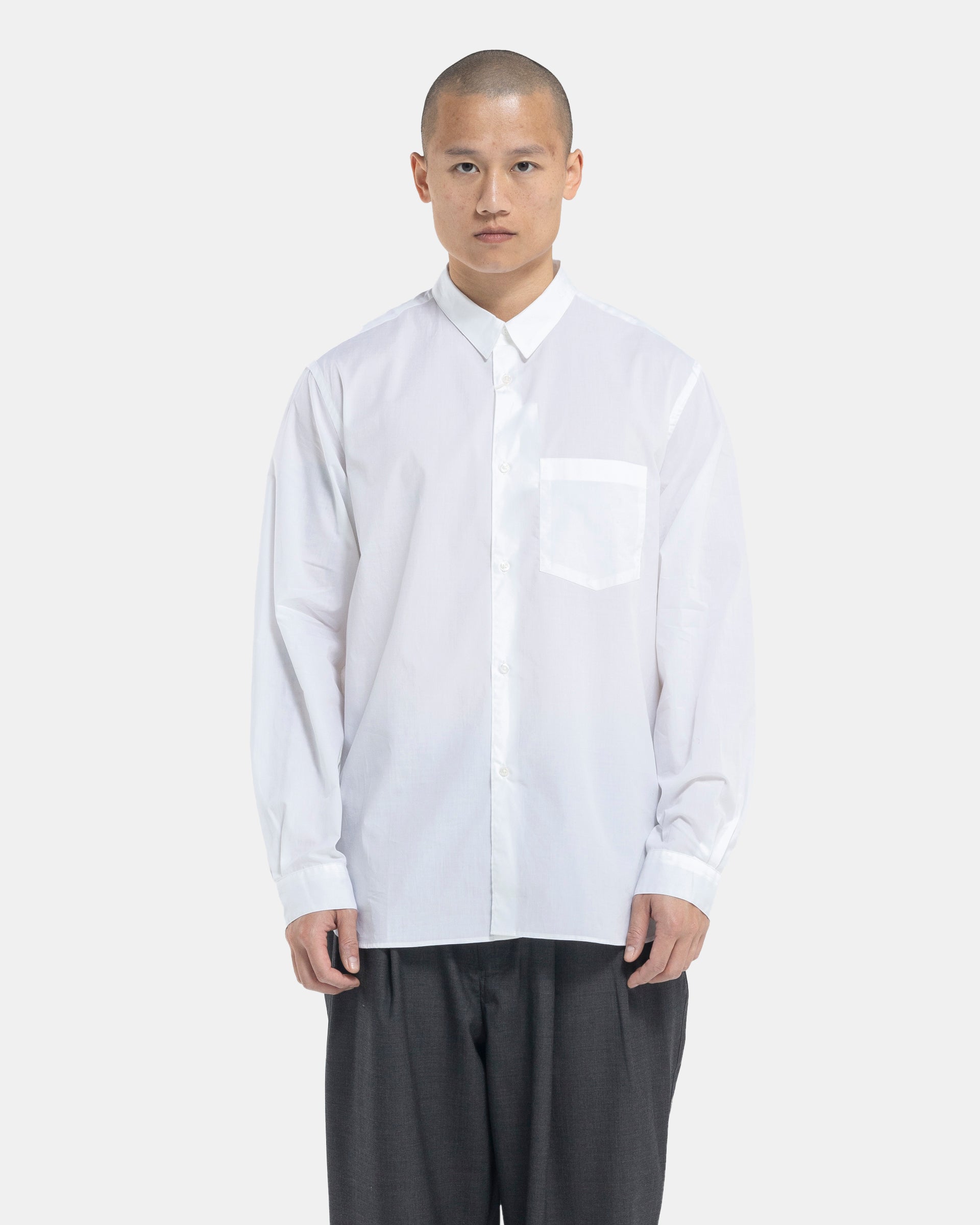 新品【STILL BY HAND 】Regular Collar Shirt Still By Hand Regular Collar Shirt - White | Garmentory