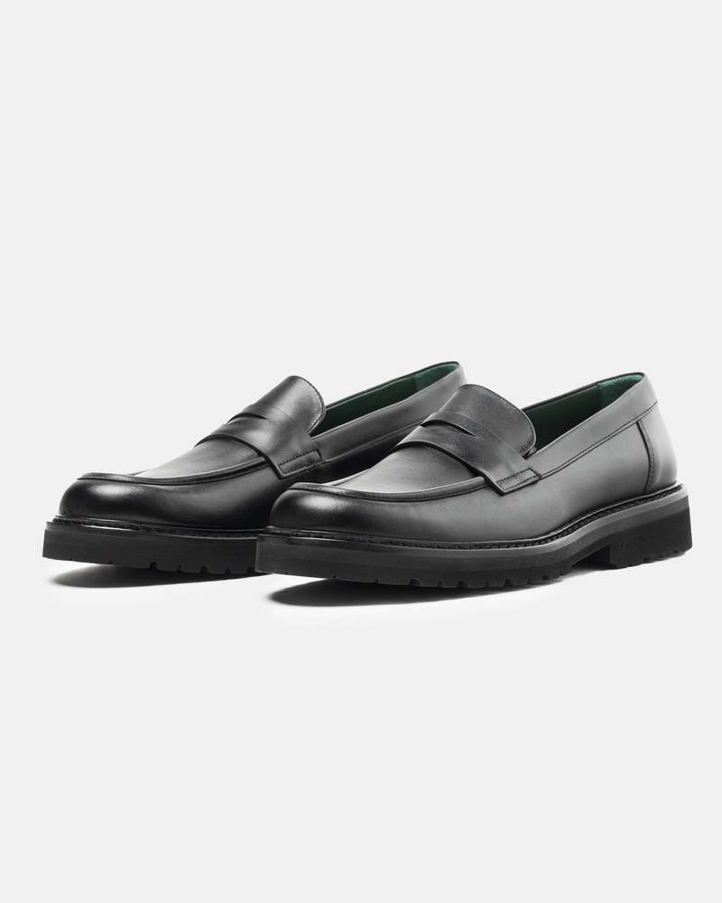 Vinny's Richee Penny Loafer - Black | Garmentory