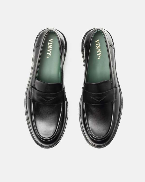 Vinny's Richee Penny Loafer - Black | Garmentory