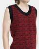 Ernest W. Baker Rose Jacquard Tank Top - Black/Red - Thumbnail 5