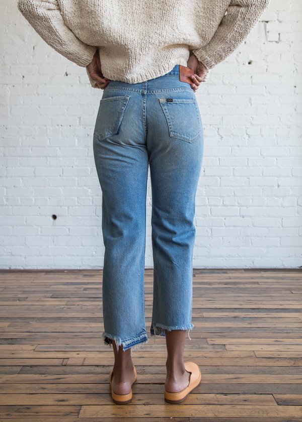 Chimala Selvedge Denim Used Ankle Cut Vintage Light Chimala Selvedge Denim Used Ankle Cut Vintage Light