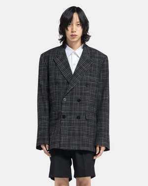 Ernest W. Baker Six Button Double Breasted Blazer - Black/White