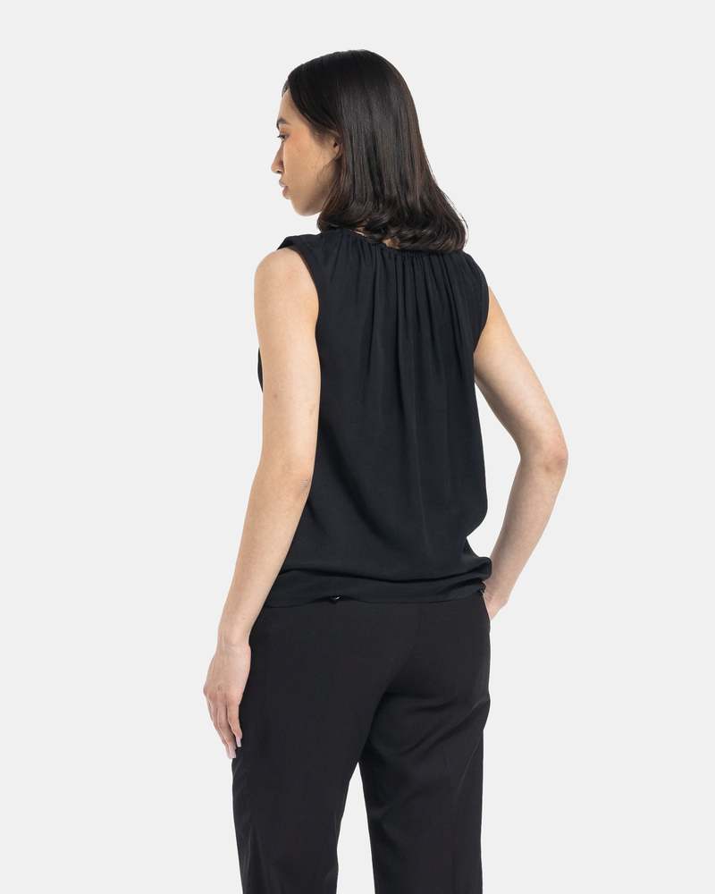 Helmut Lang Sleeveless Drawstring Top - Black | Garmentory