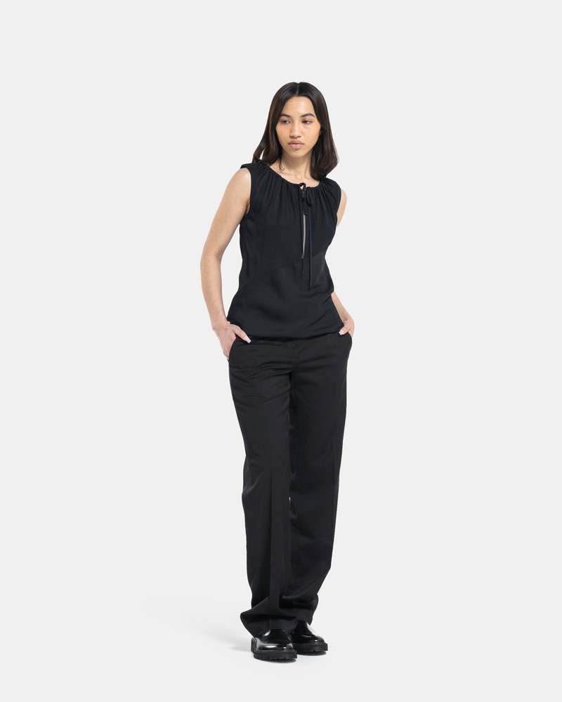 Helmut Lang Sleeveless Drawstring Top - Black | Garmentory