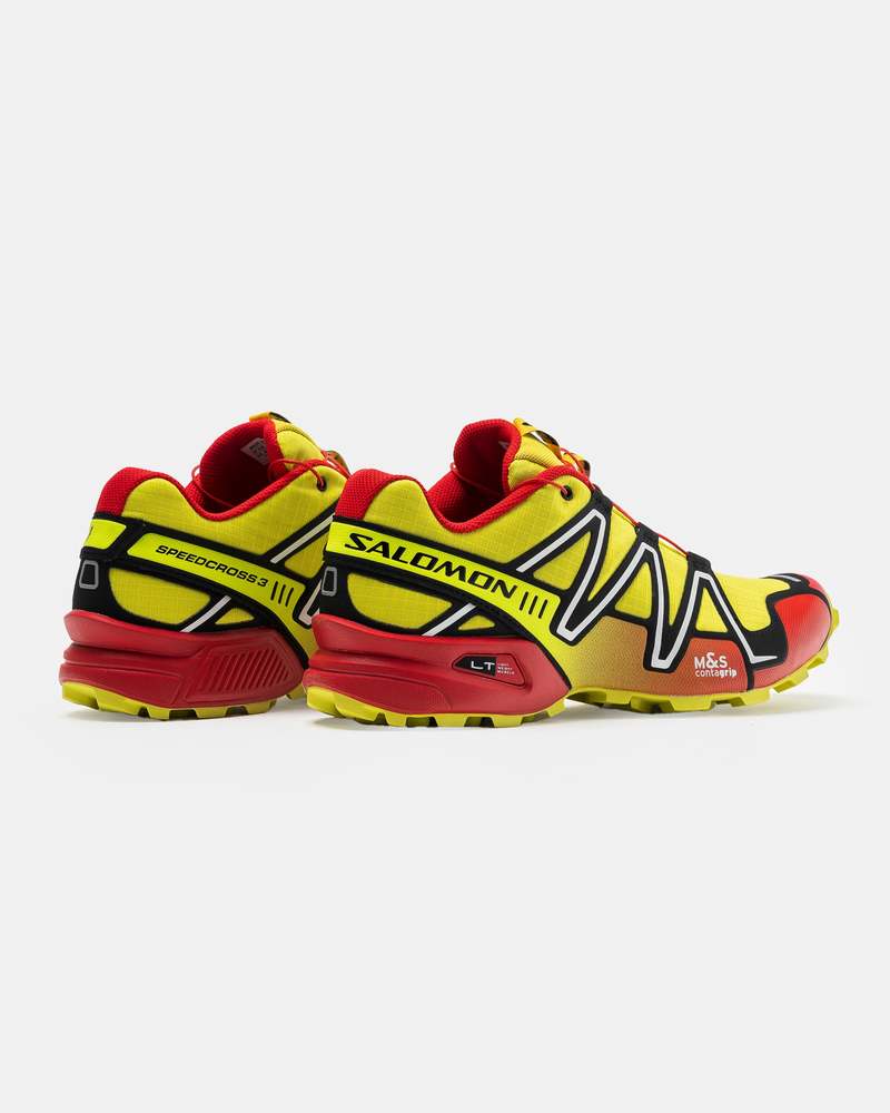 SALOMON スニーカー スピードクロス3 SPEEDROSS3 レッドイエロー Salomon Speedcross 3 Unisex Running Sneakers in Yellow Red