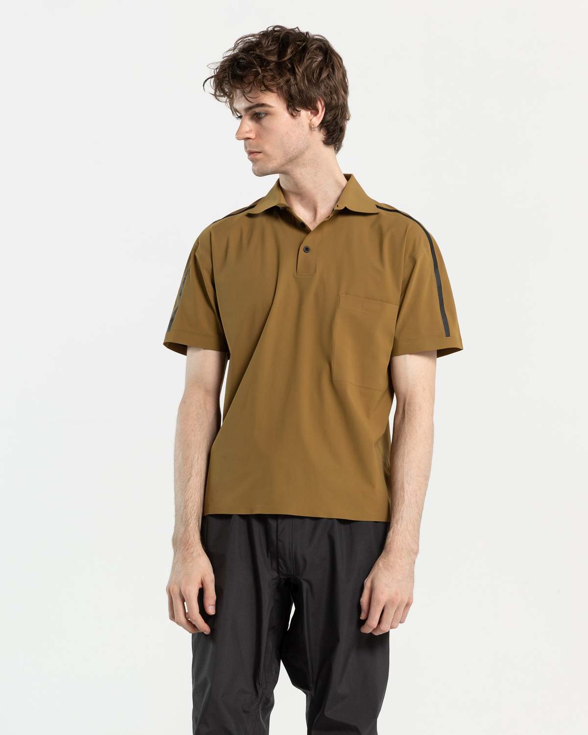 トップス GR10K ULTRASOUND L/S IMITATION TAPEDPOLO GR10K Taped Short Sleeve Ultrasound Polo - Green | Garmentory