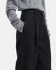 LUKEWARMPEOPLE Woollen Pleat Pants - Black - Thumbnail 4