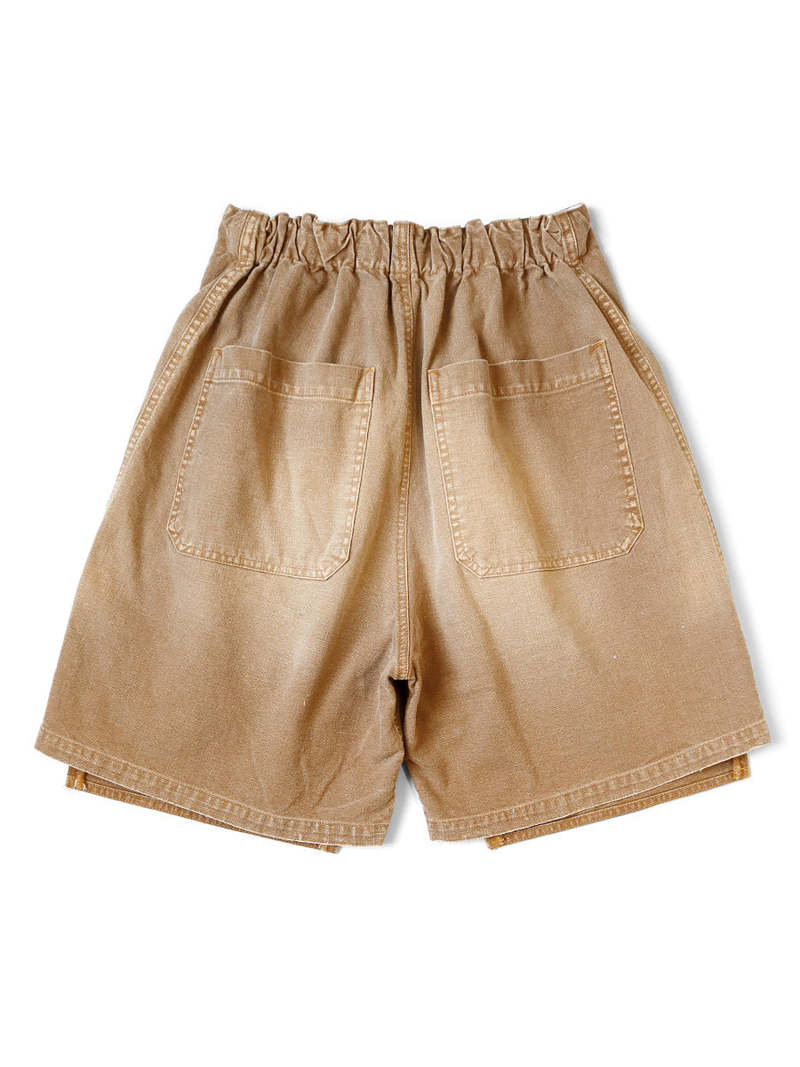 Kapital Canvas W-Knee Easy Shorts - Gold | Garmentory