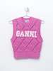 Ganni Cotton Rope Short Vest - Rose Violet - Thumbnail 1