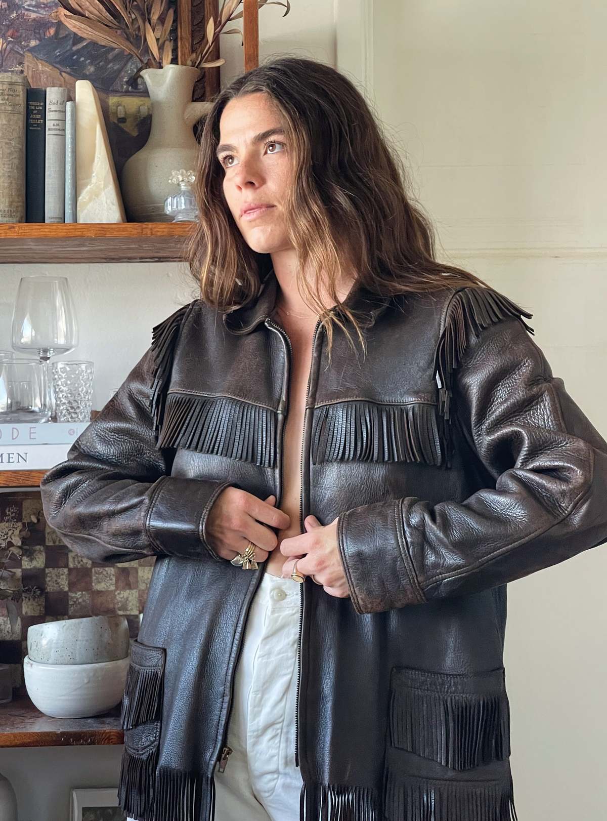 Deerskin Leather Jacket - Chocolate | Garmentory