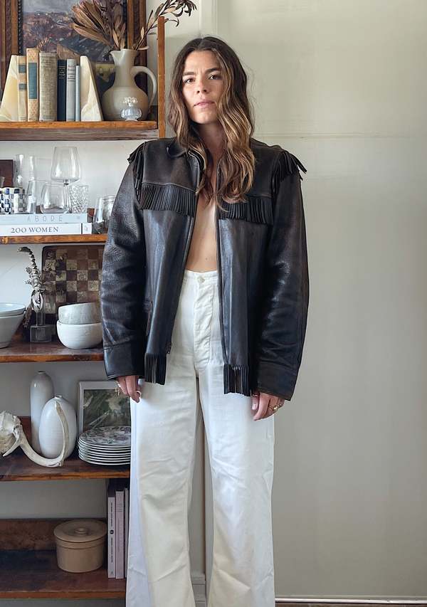 Deerskin Leather Jacket - Chocolate | Garmentory