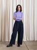 Ali Golden Loose Barrel Pant - Dark Denim - Thumbnail 3