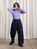 Ali Golden Loose Barrel Pant - Dark Denim - Thumbnail 4
