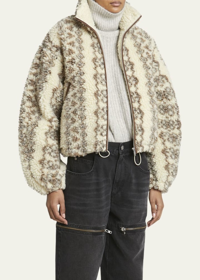 isabel marant etoile Mackensy Jacket - Ecru/Brown | Garmentory
