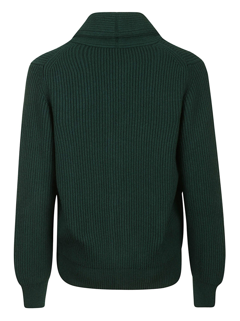 MCGEORGE SHAWL CARDIGAN - MOULINE GREY/VERDE/GREGGIO ECRU