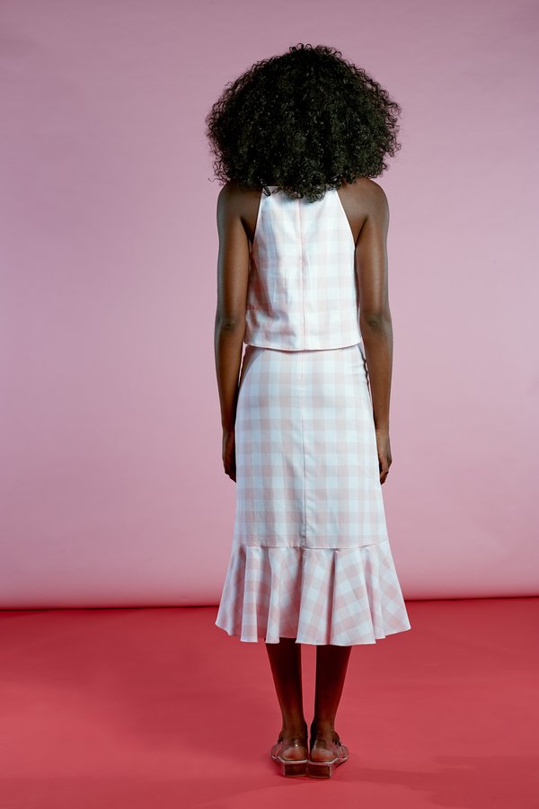 Wolcott : Takemoto Joan Skirt - Pink Gingham Wolcott : Takemoto Joan Skirt - Pink Gingham