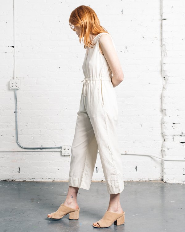 Ali Golden Slit Back Jumper, Bone Ali Golden Slit Back Jumper, Bone