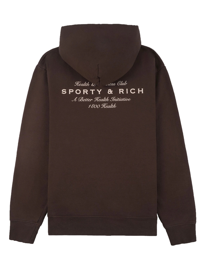 SPORTY & RICH Health Initiative Hoodie - Chocolate | Garmentory